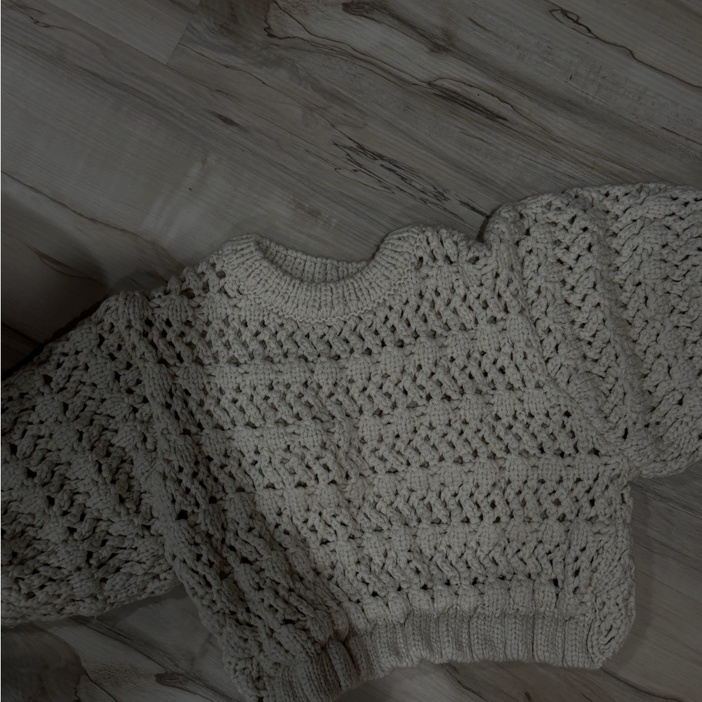Zara Textured Cream Sweater